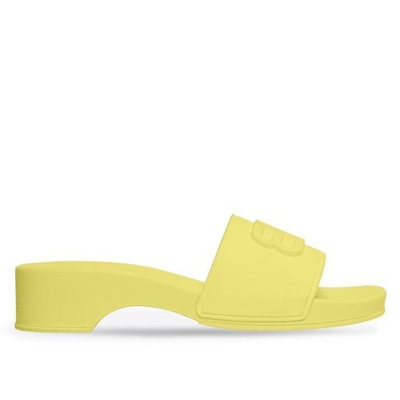 Balenciaga BB Logo Rubber Pool Wedge Slide Sandal Clog Heels - Picture 3 of 14